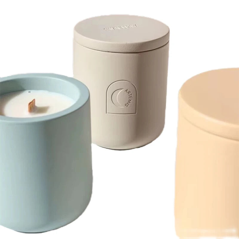 Ceramic Cup Jar Scented Candle with Embossed Logo Romantic Decorative Soy Wax Aromatherapy Candles