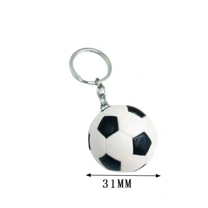 Simulation Football Basketball Volleyball Tennis Rugby Keychain PVC Creative Mini Key Ring Gift Backpack Pendant Car Accessories