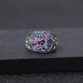 Abiding Natural Amethyst Nano Emerald Green Unique Design Engagement Anniversary 925 Sterling Silver Ring for Women
