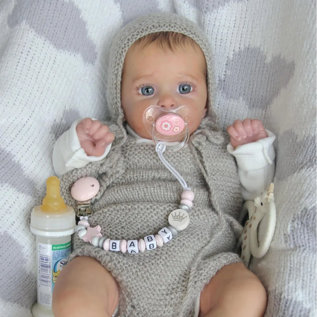 20inch Lifelike Silicone Reborn Baby Doll Hand-Painted Perfect Silicone Baby Dolls Girls Gift for Christmas Birthdays Kids Toys