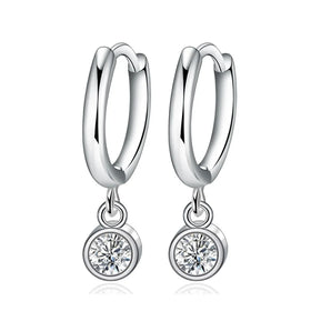Hot Sales in Zircon Earrings Simple Fashion Personality Temperament Lovely Round Stone Earrings for Women