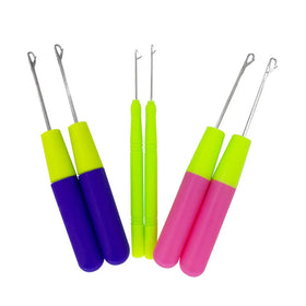 Colorful Plastic Handle Latch Crochet Hook Crochet Needles Weaving Threader for Braiding Hair Extensions Wigs
