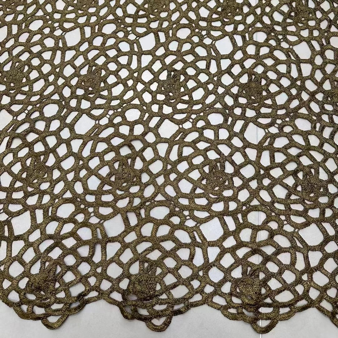 Haute Couture Water Soluble African Guipure Dress Lace Fabrics