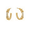 New Arrival Sterling Silver Wholesale Gold Vermeil Petite Helena Pave Hoop Earrings Zirconia Twist Huggie Earring
