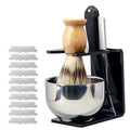 ZY Shaving Razor Set Barber Straight Razor Set Barber Shaving Razor Shaving Brush Soap Bowl Single Blade Razor for Men