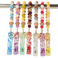 2026 New Design Credit Card Cardholder Keychain Colorful Silicone Beaded Wristlet Keychains Bracelet for Long Nails