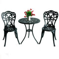 Hot Selling Cast Aluminum 3pc Bistro Table Sets