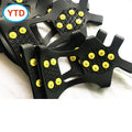 Black Rubber Spiked Anti-Slip Winter Shoe Covers Durable & Low Temperature Resistant Ice Cleats for Snowfield Use