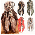 Popular Women's Fashion Square Satin Scarf Wholesale Animal Print Bandanas Made From Silky Silk Head Cover