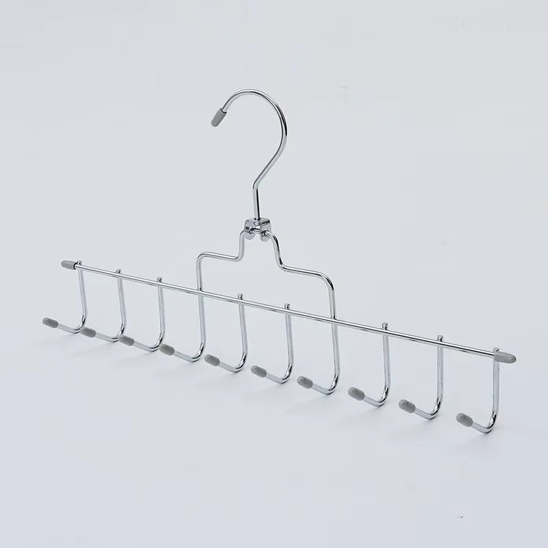 Multi-functional Metal 10 Hook Hangers Belt Clothes Storage Hooks Saving  Place Wet and Dry Coat Hook Hanger