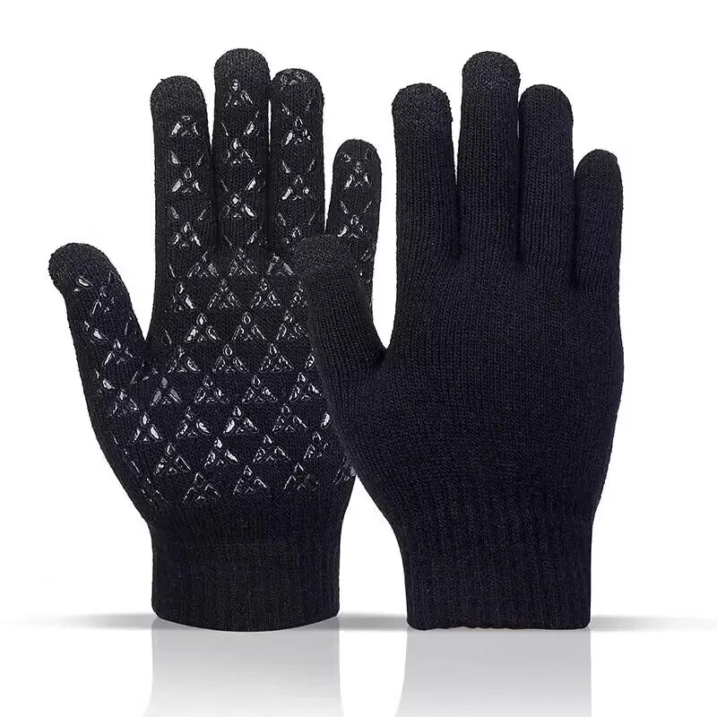 Winter Gloves for Men Women for Screen Thermal Knit Full Finger for Ski Running Driving Hiking Daily Use