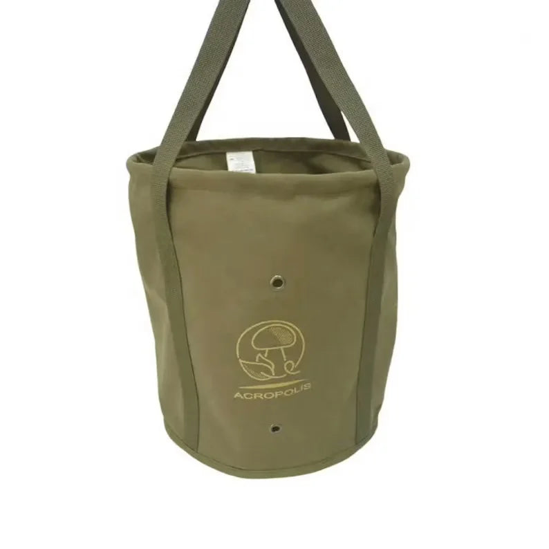 HIBO Canvas Foraging Basket Mushroom Fruit Bag for Morel Mushroom Hunting and Picking Forager Birthday Gift