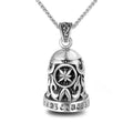 Bell Pendant Necklace Antique Silver Plated Stainless Steel Personalized Engraved Men Jewelry Christmas Bell Pendant