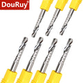 DouRuy 2A Single Flute Wood Cutting Tools Acrylic Spiral End Mill O Flute Spiral Milling Cutter
