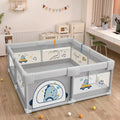 Sturdy & Safe Baby Playpen Soft Breathable Mesh Toddler Fence with Printed Cloth Baby Gates