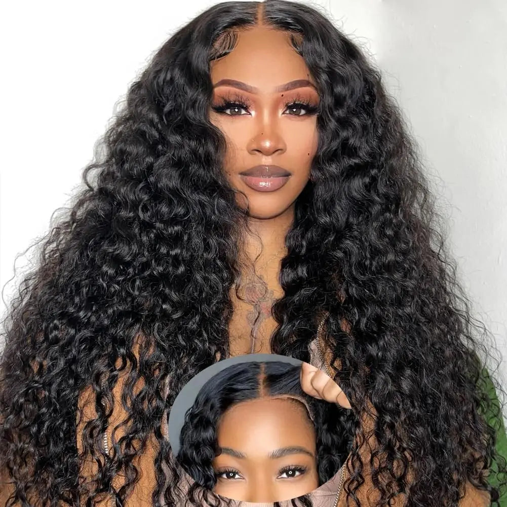Vendors Wholesale Raw Virgin Brazilian Human Hair Glueless Wigs 6x4 Lace Frontal Closure Deep Wave Wigs for Black Women