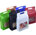 Eight Sides Seal and Zipper Colorful Packaging & Printing Product in Stock Flat Bottom Aluminum Foil Bag with Window