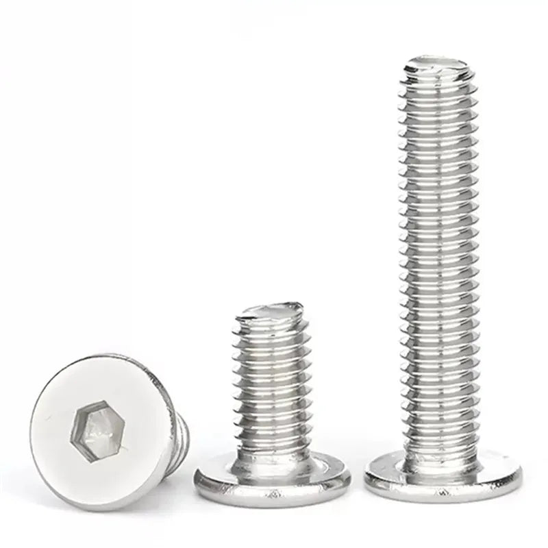 Stainless Steel Ultra Low Profile Screw M2 M3 M4 M5 M6 X 50mm M8 Thin Head Hex Socket Allen Cap Head Micro Screw