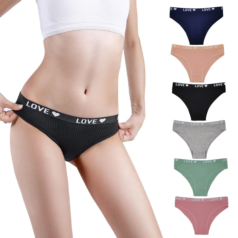 M~XL Daily Wear Women Underwear Classic Fashion Thread Cotton Bikini Panties for Ladies
