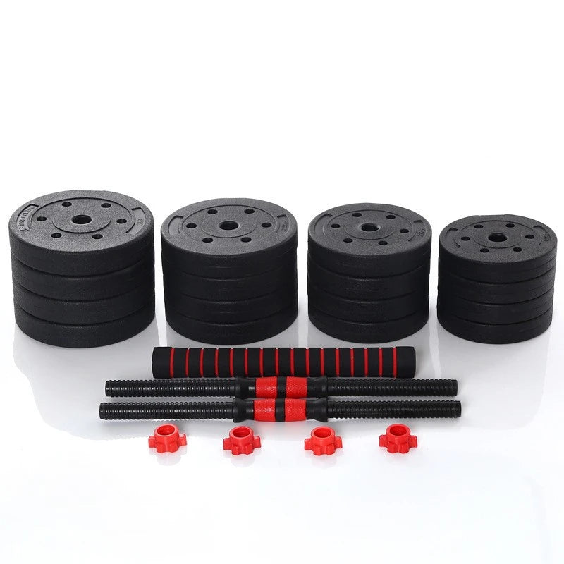 2024 Fitness Equipment Private Label 10kg-50kg Adjustable Plastic Cement Dumbbell Set