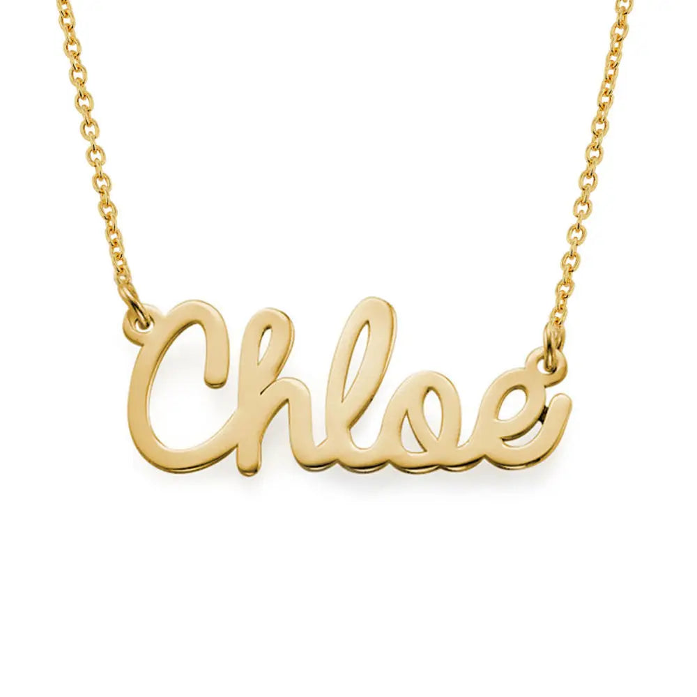 Wholesale 925 Sterling Silver Gold Plated Link Chain Custom Personalized Alphabet Name Pendant Necklace