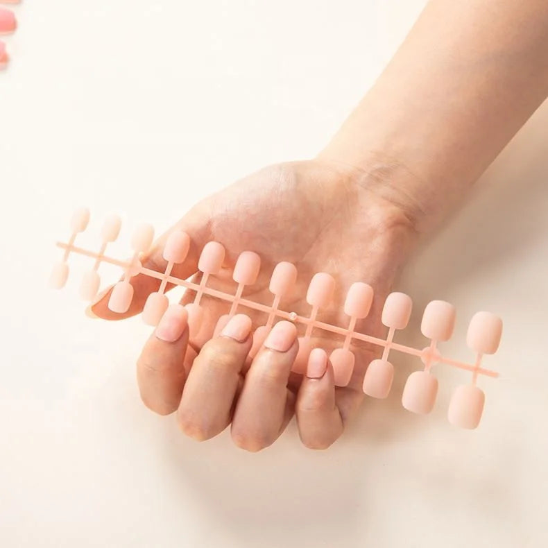 Artificial ABS Nail Tips Full Cover Ballet Shape Matte Effect Press Nails for Nail Art Salon DIY Low Price Box Pre-designed
