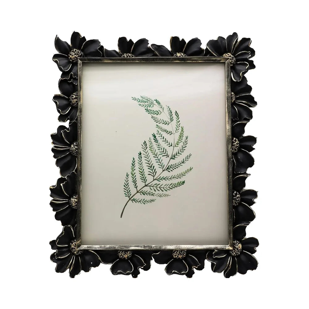 8x10 Luxury Vintage Antiques Floral Resin Handmade Letterpress Printed Ornate Wall Decorative Flower Photo Frame for Retro Home