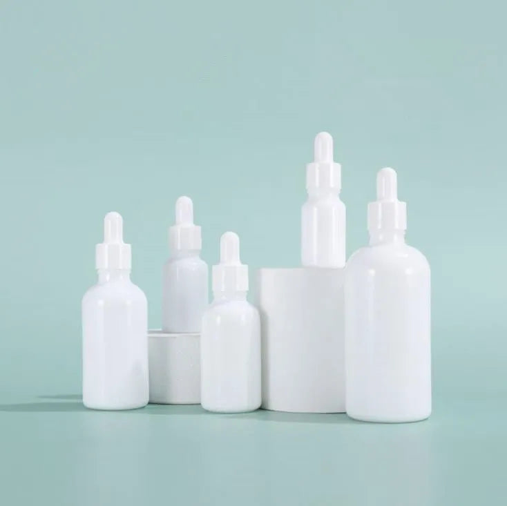 In Stock 10ml 15ml 30ml 50ml 100ml White Porcelain Glass Dropper Bottle for Serum/essential Oil