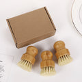 100% Natural Bamboo Handle Dish Brush Kit Cleaning Tools with Sisal Body Application