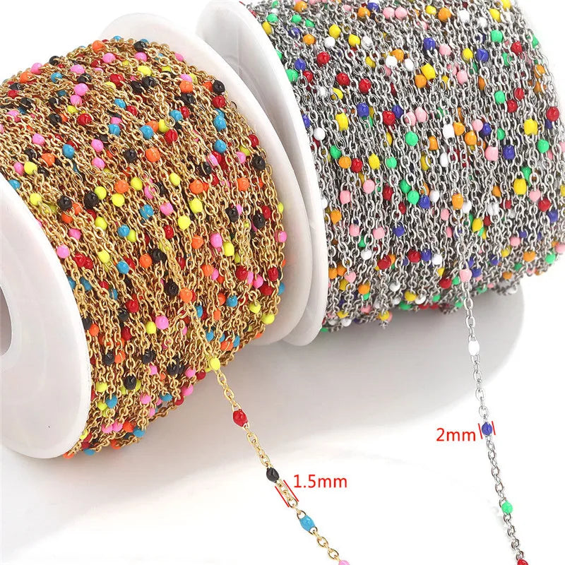 Wholesale Stainless Steel Chain Necklace Enamel Jewelry Chain for Jewelry Making