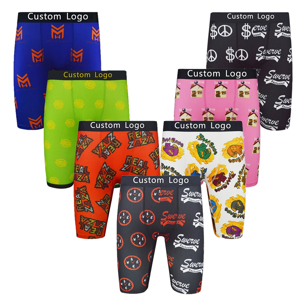 2025 Hot Sale Wholesale Custom Logo Underwears for Mens Comfortable Polyester Manufacturer Quick Dry Mens Boxers