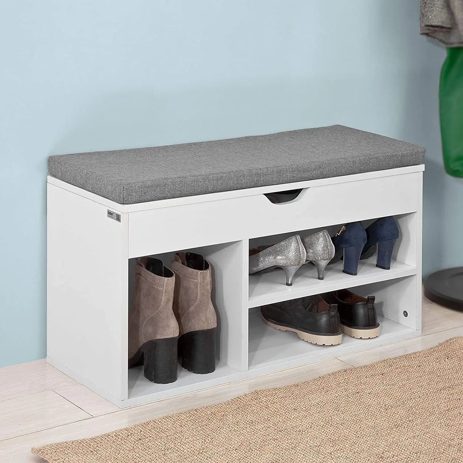 Phoenix Modern Wooden Shoe Rack Cabinet Entryway Organizer with Panel Style for Home Living Room Storage