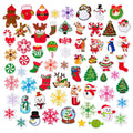 Hot Sale Christmas Holiday Decorative Iron on Embroidered Snowman Santa Claus Candy Snowflake Patch Applique for Diy