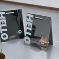 Customized Mirror Stainless Steel Folding Double-sided Floor Display Stand Billboard Standing Sign