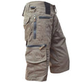 Men's Trendy Cropped Trousers Loose Straight Mid-Length Cotton Workwear Shorts Multiple Pockets Large Size Summer Casual Shorts