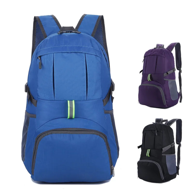 NP-254   Large Capacity Outdoor Folding Bag Printed logo Travel Backpack Hiking Folding Bag
