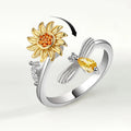 New Adjustable Sunflower Rotation Ring Female Sunflower Ring Wholesale