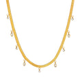 New Arrival Women Girls IP Gold Stainless Steel Snake Chain With Diamonds