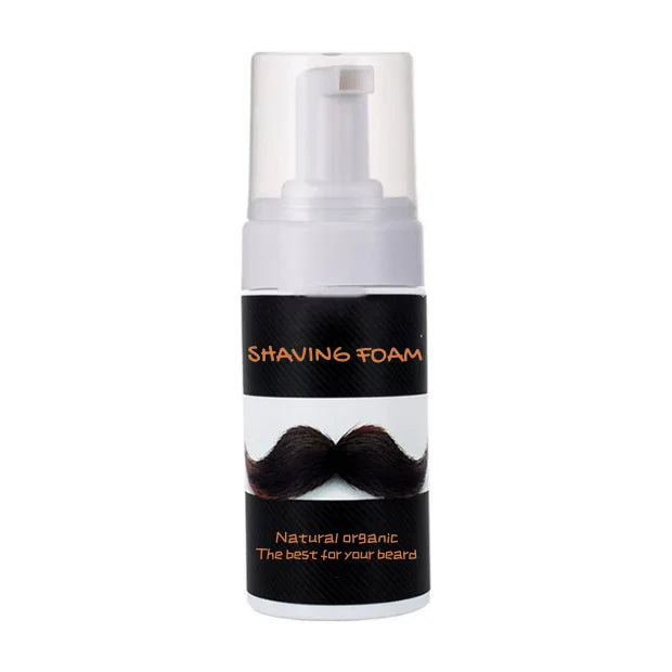 Private Label 100ml Organic Beard Shaving Foam with Resveratrol Softening and Moisturizing for Men's Beards Shampoo Bottle