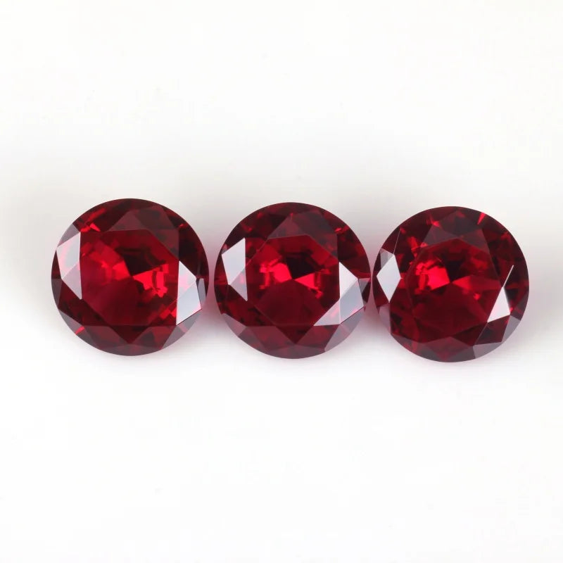 Starsgem Package Wholesale Price 5# Red All Sizes Loose Gemstone Round Brilliant Lab Created Corundum Synthetic Ruby Stone