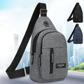 Fashion Men's Shoulder Oxford Crossbody Outdoor Sport Travel Chest Bag Solid Color Casual Multifunction Waist Phone Sling Bag