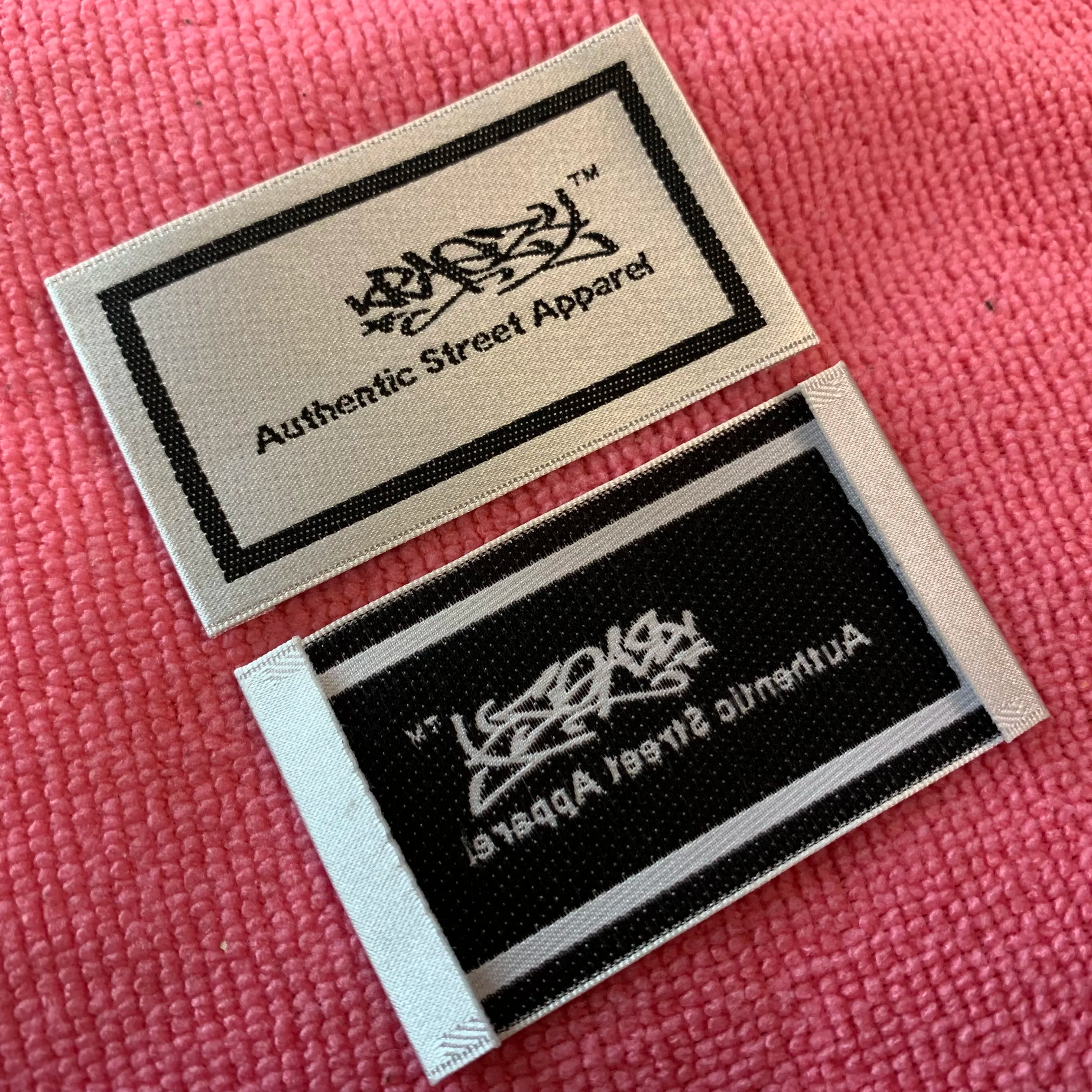 High Density Soften Satin Woven LabelFactory Custom Brand Logo Satin Woven Neck Label for Clothing