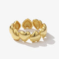 Fine Jewelry 925 Sterling Silver Heart Rings 18K Gold Plated Heart Wedding Rings Heavy Thick Open Rings Jewelry for Women MegaBDM