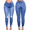 Hot Sales Stretch Slim Pencil Pants Small Opening Ripped Jeans Women Pants