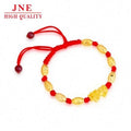 Alluvial Gold Pixiu Lucky Beads Bracelet Birth Year Red Black Rope Copper-Plated Gold Woven Hand Strap Men and Women Couple Gift