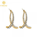 New Trendy Elegant Oversized Long Diamond Boucles D'oreilles En Strass Zirconia 2024 Earrings