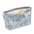 Custom Aqua Lotus Patterned Embossed Makeup Cosmetic Organizer Bag Fashion Design Sanitary Patch Organizer Toiletry Case