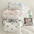 Lotus Leaf Edge Bow Makeup Bag Sweet and Fresh century Old Handbag with High Aesthetic Value Portable Storage Bag