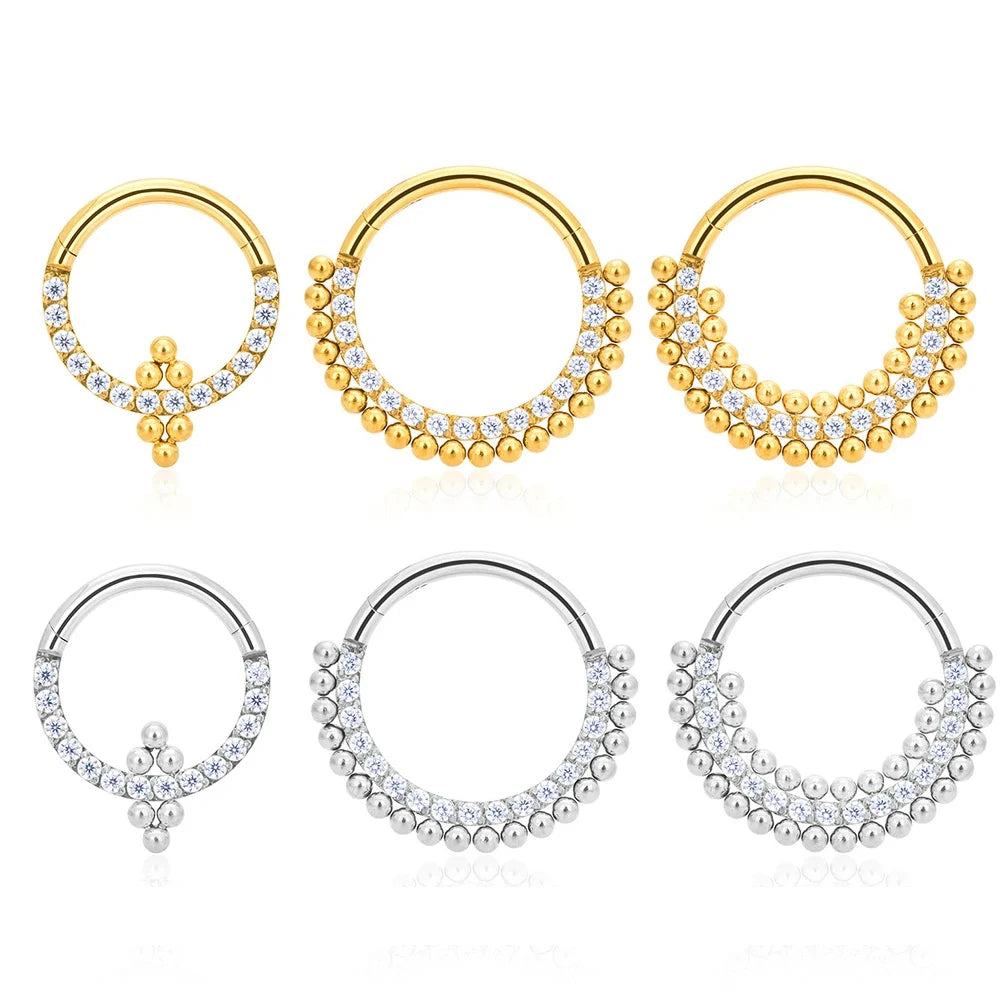 G23 Titanium Piercing Nose Ring Body Jewelry Hoop Earings ASTM F136 Cartilage Tragus Diaphragm Titanium Hing