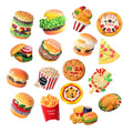Hot Sale Big Miniature Hamburger Pizza Chips Popcorn Flatback Large Resin Charm Keychain Accessories Diy Decoration